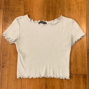 baby blue tight crop top